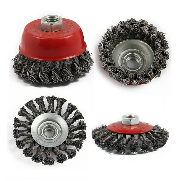 4PCS TWIST KNOT WIRE WHEEL CUP BRUSH SET FOR 4 INCH ANGLE GRINDER M14 CREW Micro Trader 